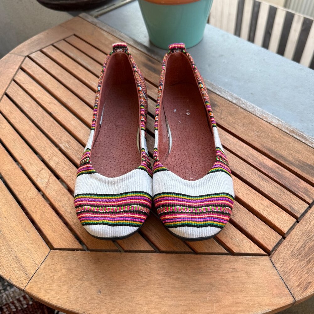 Ikk Multicolor Striped Slip-On Flats Size 27/9.5